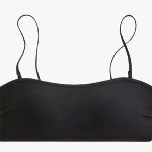 J.Crew Black Bandeau Bikini Top and Square Ring Bikini Bottom